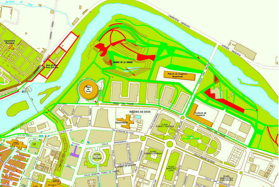 Mapa de itinerarios del parque