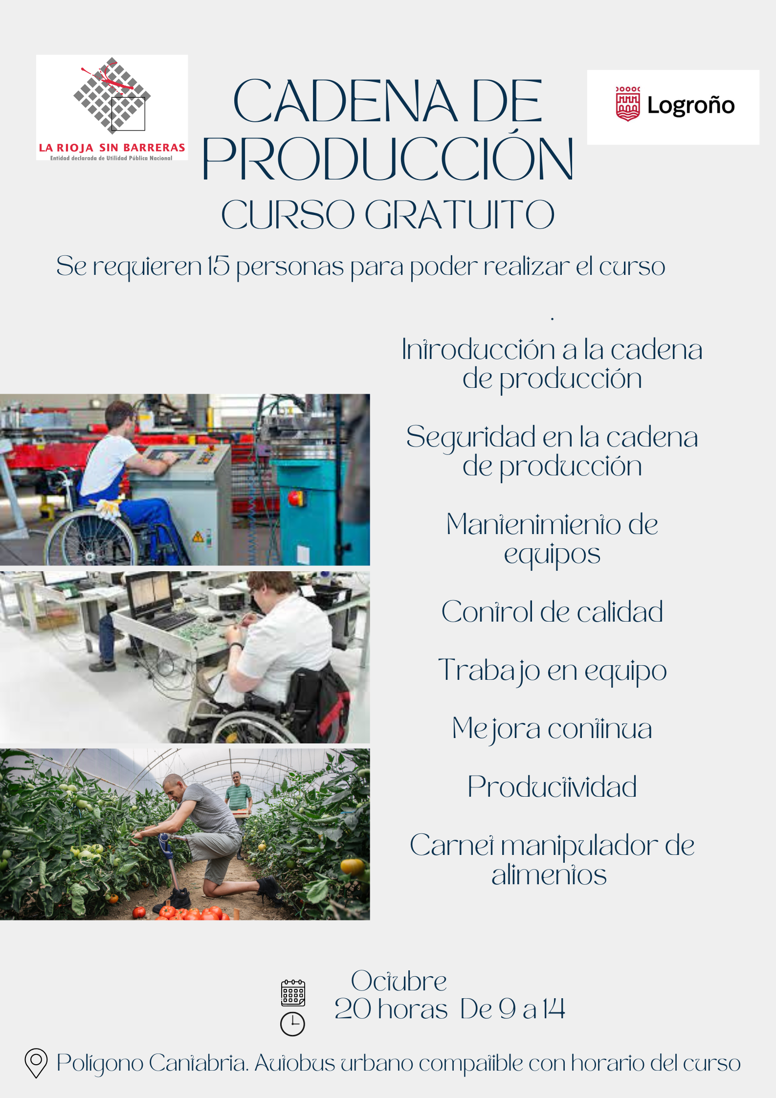 Curso formación Cadena de producción