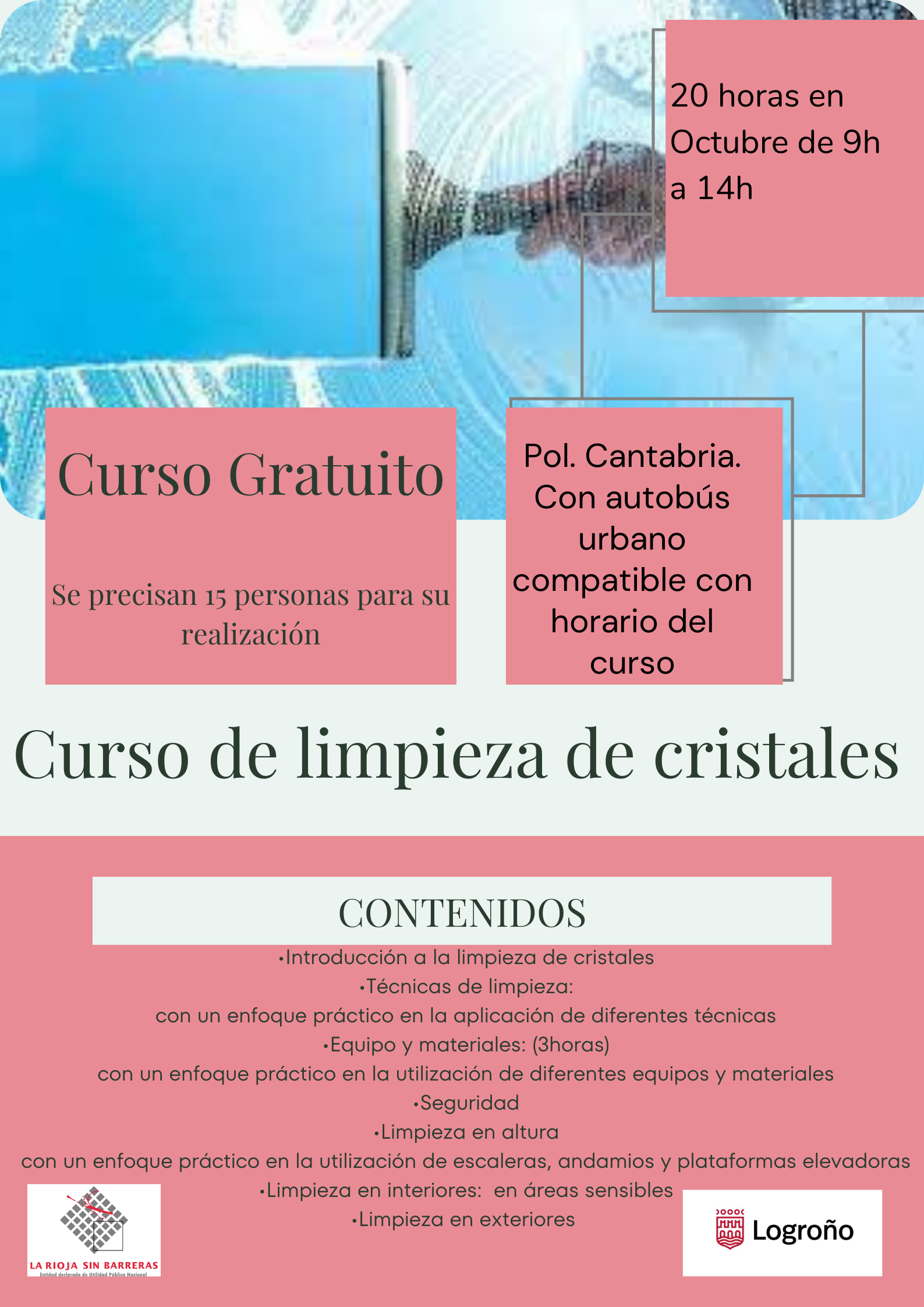 Curso formación de limpieza de cristales