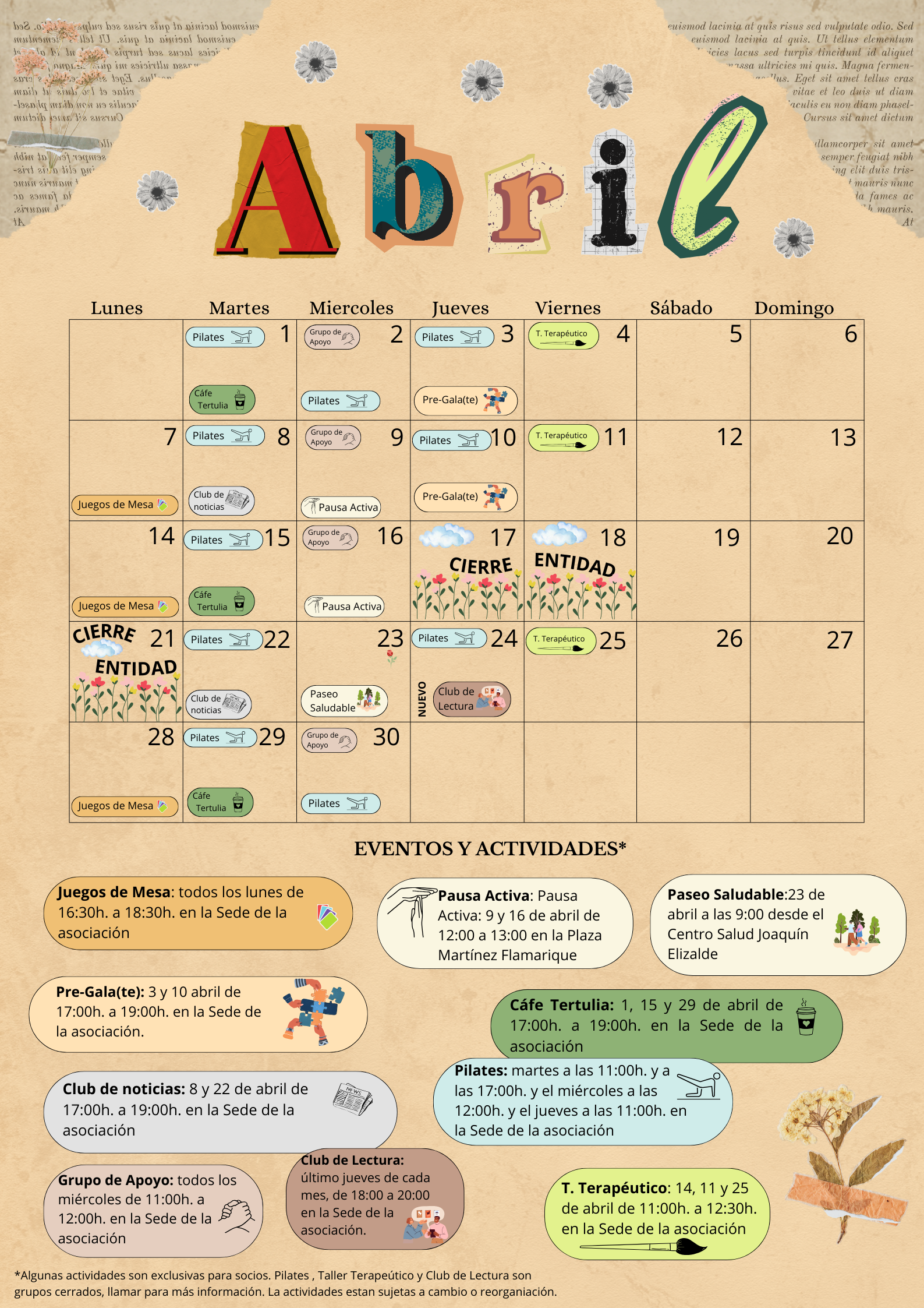 Calendario Abril 2025