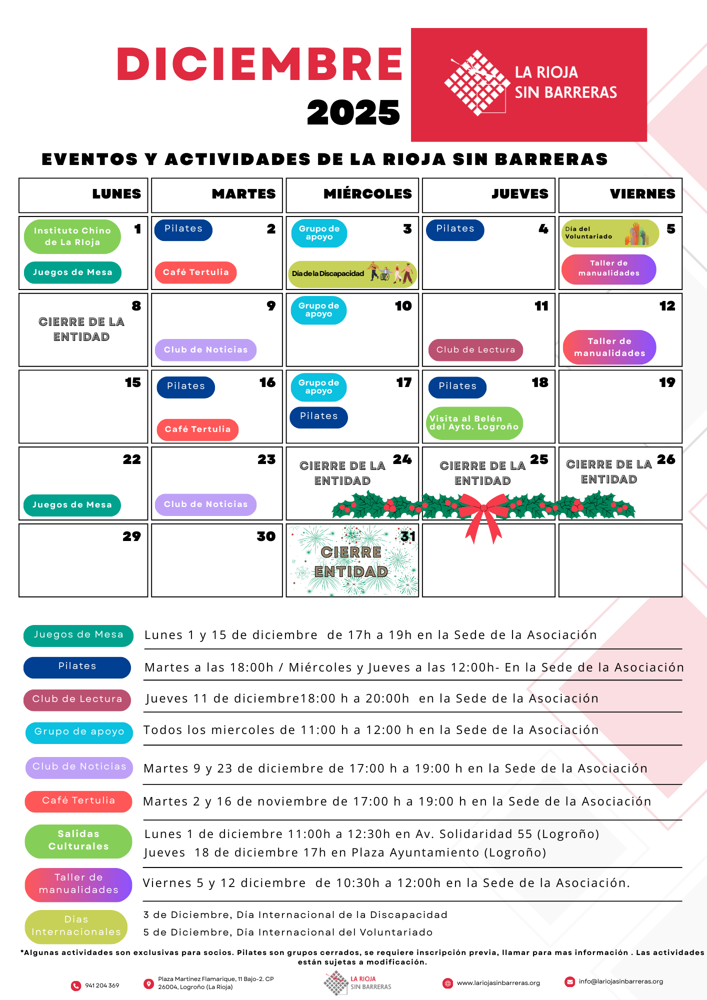 calendario diciembre 20