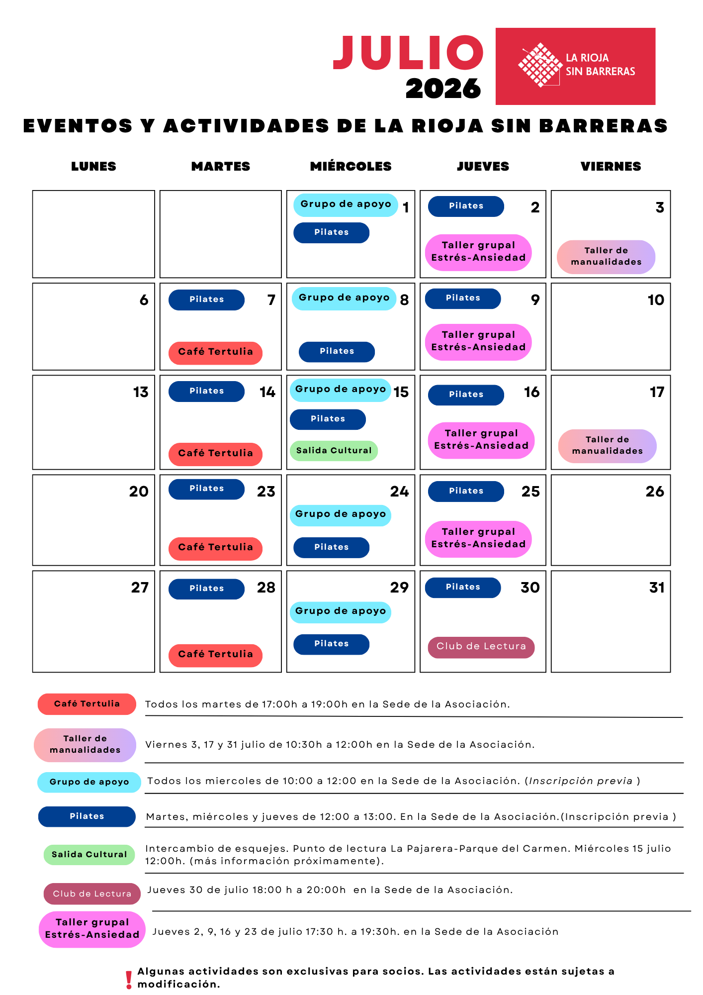 julio calendario 2026