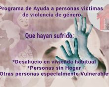 Programa de ayuda a las Víctimas de Violencia de Género, personas objeto de Desahucio de su vivienda habitual, personas Sin Hogar y otras personas especialmente Vulnerables.