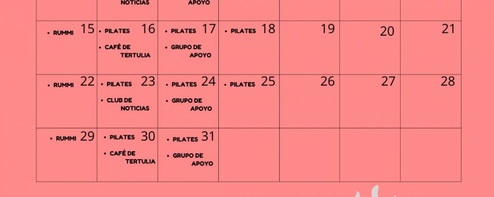 Calendario de actividades de enero.