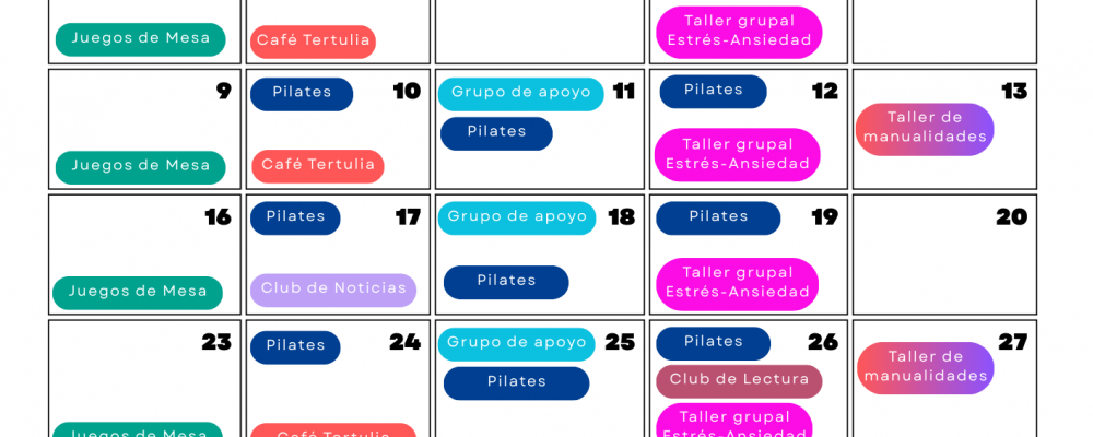 Calendario Actividades Febrero