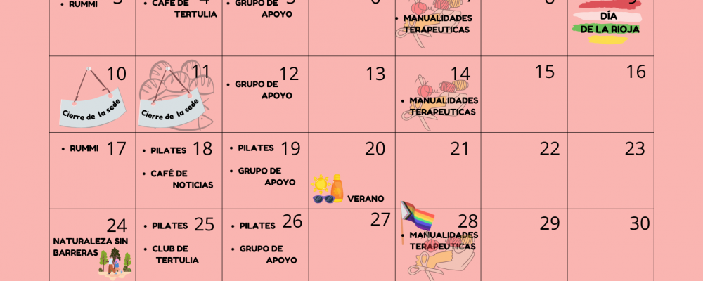 Calendario de Actividades de Junio